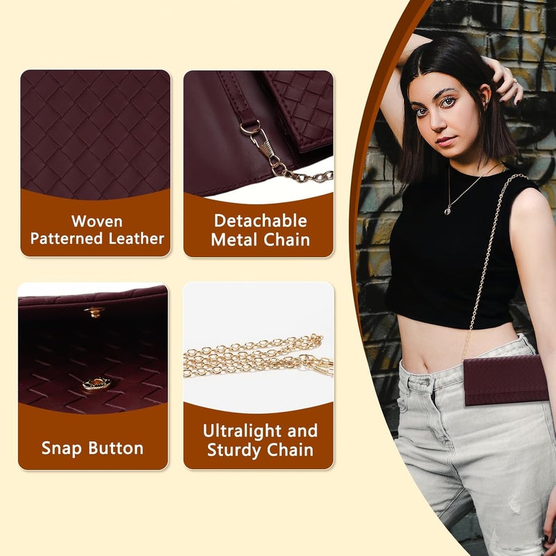 UU Crossbody Bags for Women, Small Bag with Removable Chain, Card Slots & Phone Pocket - Lightweight Purse Wallet (8 Colors) - Image 4